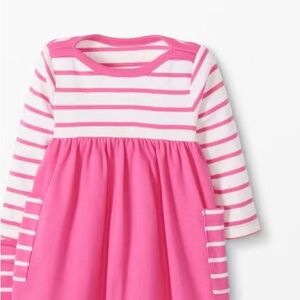 Hanna Andersson Pink and White Striped Kids Dress Size 18-24 months